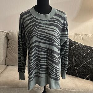 Aerie Turquoise and Dark Gray Oversized Tunic Sweatshirt